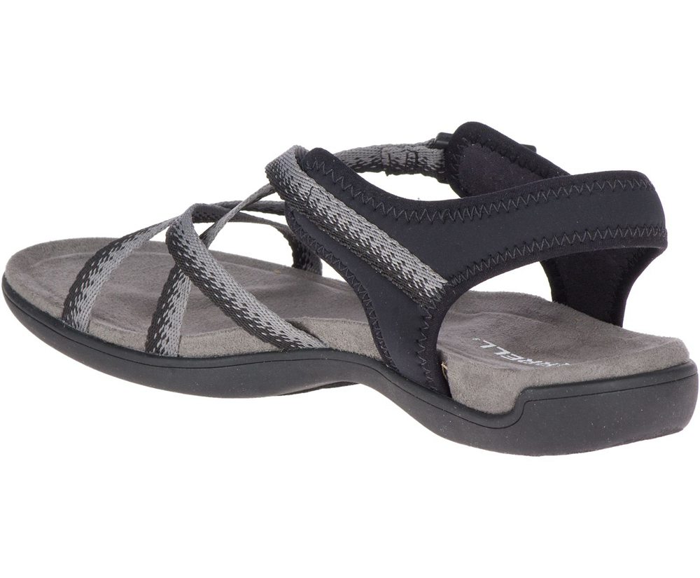 Merrell Sandals Black/Grey - District Muri Lattice - Womens 39KERGNTW